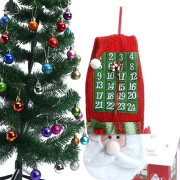 Papai Noel Natal Calendários Advento Parede Pendurado Natal Xmas Advent Countdown Calendário Ano Novo Decorações de Natal para casa