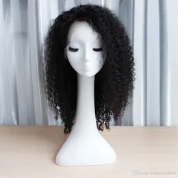 Glueless Lace Front Virgin Human Hair Wigs Frontal Koronkowe Peruki Afro Kinky Curly Style Darmowa część Średniej części 8-22 cala African American Peruki