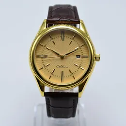 40mm różowe złoto mężczyźni projektant zegarek auto data moda kwarcowy skórzany pasek analogowe męskie zegarki hurtownia mężczyzn zegarek prezenty montre homme