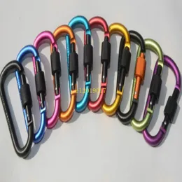 Ny 8cm Aluminium Carabiner D-Ring Nyckelring Klipp Camping Keyring Snap Hook Outdoor Travel Kit Carabineers