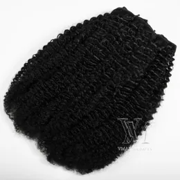 Brasilianische 4A 4C natürliche Farbe 100 g Afro Kinky Curly Cuticle Aligned Remy Virgin Human Hair Extensions Clip In