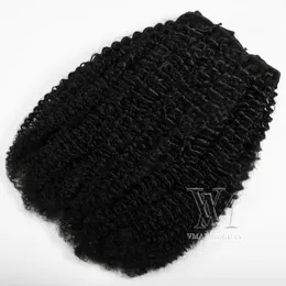 Бразильский 4a 4C Натуральный цвет 100 г Афро Кукушевая кутикула AFRO Kinky Crucked Remy Revious Virgin Heathers Extension клип в