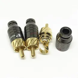 Freeshipping 40pcs złota miedziana miedź Paliccs RCA Męski Złącze adapter