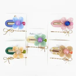 Ins Ny Flower Girls Hair Clips Mode Kids Barrettes Designer Hårklipp Kvinnor Designer Hårtillbehör för kvinnor Klipp