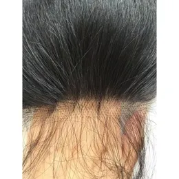 Перуанские человеческие волосы 4X4 Кружевная застежка HD Прямые девственные волосы HD Кружевная застежка с детскими волосами 4 на 4 Натуральный цвет