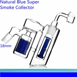 Ciotola in vetro raccogli cenere per narghilè blu e trasparente con 14 mm e 18 mm per accessori per il fumo, bong ad acqua gorgogliatore