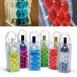 Ice Wine Cooler Bags PVC Beverages Beer Cooler Saco Portátil Duplo Lado Gelo Gelo Titular Refrigerador Transportadora Freezer Bag GGA2122