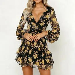 Y Elegantes Primavera Moda Vestidos Casuales Casual Womens Floral Leaf  Printed Lantern Sleeve Empire Waist Floor-Length Dress From Dhgate Basic  Casual Dresses Price
