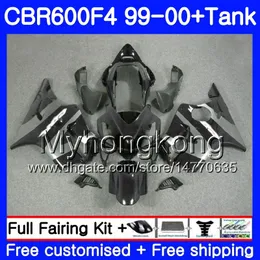 Bodys + Tank för Honda CBR 600 F4 FS CBR 600F4 CBR600F4 99 00 Svart grå Stock 287HM.36 CBR600FS CBR600 F 4 CBR600 F4 1999 2000 Fairing Kit