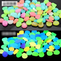 100pcs/bag Glow In The Dark Luminous Pebbles Stones For aquarium Wedding Romantic Evening Festive Events Garden Decorations Crafts B