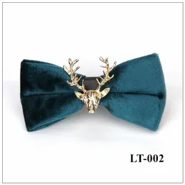 Moda - Elk Head Tie Wedding Bow 2019 Moda Nowy Casual Męskie Gold Velvet Trendy Business Bankiet Męskie Dekoracyjne muszka