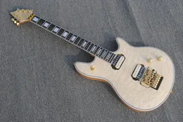 Naturlig träfärg elektrisk gitarr med Rosewood fingerboard, guld hårdvara, 2s pickup, kan anpassas.