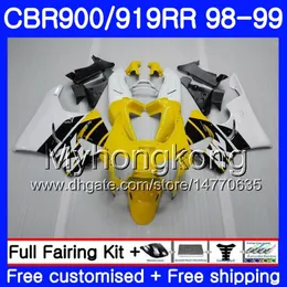 Karosserien Gelb weiß heiß Für HONDA CBR 919RR CBR 900RR CBR919RR 1998 1999 278HM.33 CBR900RR CBR 919 RR CBR900 RR CBR919 RR 98 99 Verkleidungsset