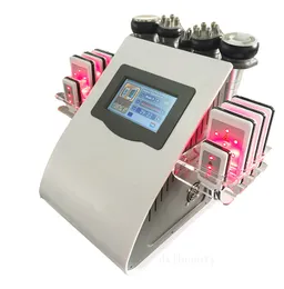 6 i 1 diod Lipo laserbantning RF vakuum Ultraljuds kavitation Fettreducering Celluliter Avlägsnande Hudstrålning Skönhetsmaskin