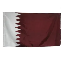 Qatar Flag Banner 3ft x 5ft hängande flagga Polyester Qatar National Flag Banner utomhus inomhus 150x90 cm för firande