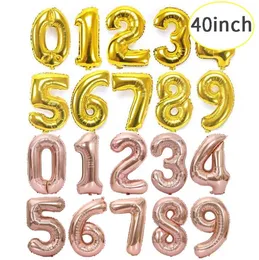 número número balão colorido folha de hélio balão de 40 polegadas para fontes do partido de festa inflável Casamento Balão do partido 0-9 Número