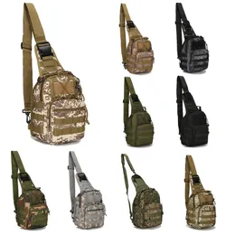 Outdoor Tactical Camouflage Man's Chest Bags 10l Camping Vandring Cykel Enkelt axelväska Sport Diagonal Storage Väskor