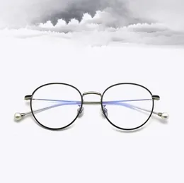 Partihandel-Anti-Blue Light Pearl Glasses Metal Enkel Stilig Solglasöska Fem Val Skydda ögon Dekorationer Glasse