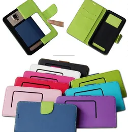 Universal Wallet Pu Leather Case Wallet Credit Card Flip Phone Case för 3,5 till 6,9 tum iPhone Android Samsung Huawei Oppo Xiaomi
