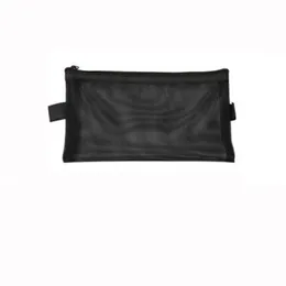 Simple Transparent Mesh Pencil Case Nylon Women Cosmetic Make Up Storage Bag Lipstick Eyeliner Carrying Holder 170pcs