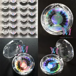 Beautiful Mixed Styles Dramatic Handmade 5D Faux Mink Lashes 22mm Lashes Cruelty Free Wispies Fluffies False Eyelashes Makeup