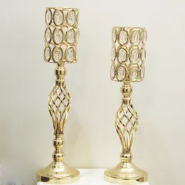 Novo estilo de cristal De Ouro moderna estrada chumbo Coroa forma de mesa de casamento top candelabro Decoração melhor