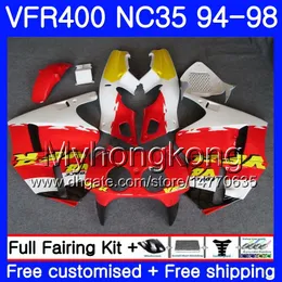 Комплект для HONDA RVF400R VFR400 NC35 V4 красный белый горячий VFR400R 94 95 96 97 98 270HM.21 RVF VFR 400 R VFR 400R 1994 1995 1996 1997 1998 обтекатель