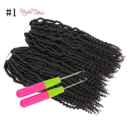 14 tums syntetiska flätande hår Högkvalitativa förlängningar Bomb Ombre twist 1b / Ljusbruna virkade flätor Spring Twists Crotchet hår med krok