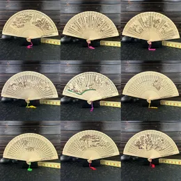 Sandalwood Fan Chinese Style Traditional Craft Folding Sandalwood Fans Wedding Anniversary Birthday Party Gift Fan 17 Styles