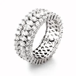 Luxus 925 Sterling Silber Marquise Brillantschliff Zirkonia Verlobungsringe für Frauen Marke Weihnachtsgeschenke Größe 5-12