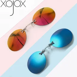 Mini Rimless Sunglasses Clip On Nose Lens Round Glasses Matrix