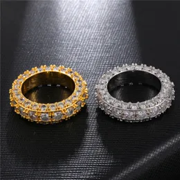 Iced Out Diamond Ring Men Hip Hop Biżuteria Bling CZ Kamień Hiphop Gold Pierścionki Męskie Biżuteria ślubna