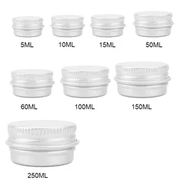 Tomma aluminiumburkar Kosmetiska Pottburk Tennbehållare Box Skruvlock Hantverk Lot Box för kosmetisk grädde Makeup Cream Canes