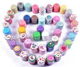 The latest 1 set = 100 printed cake paper cups high temperature resistant baking utensils oil-proof paper cake paper tray