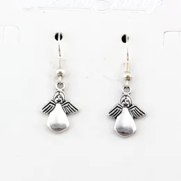 24Pair Angel Charm Earrings Silver Fish Ear Hook Chandelier Jewelry 12.2x 34mm A-488e