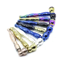 Pipe à fumer en métal coloré avec couvercle diamant perle tabac cigarette filtre à main cuillère tuyaux détachables plusieurs couleurs 5 styles