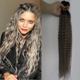 Brazylijski Włosiane Wiązki 2 sztuk / partia Peruwiańskie Ludzkie Włosy Wiązki Wiązki Długie Remy Hair Extensions Ombre Wiązki 8-30 cal