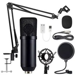 Профессиональный микрофон звуковой студии звукозаписи конденсатор XLR Компьютерные микрофонные наборы с 3,5 мм Plug Mic Stand BM-700 Kit Black Mics