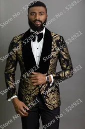 Brudgummen Tuxedos Groomsmen Shawl Lapel Custom Made One Button Men Suits Wedding Prom Dinner Man Blazer Jacket Pants Tie M1509274V