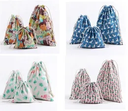 Multi-scene Portable Storage Bag Kosmetisk orgnizer Toy Bag Bomull och linne Bundle Pocket Drawstring Tyg Travel Storage Bag Sn539