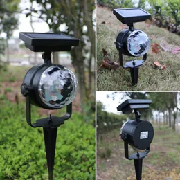 LED Solar Rotate Projector Lawn Lamp Waterproof 6V Floor Spot Light Garden Yard Path Landscape Outdoor Decoration Novelty