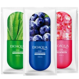 حار Bioaqua Jelly Face Care Aloe Vera /Blueberry /Cherry Blossom ثلاثة أنواع اختيارية ترطيب قناع الوجه Jelly Facial 1PC