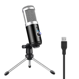 Professional Microphone Condenser for Computer Laptop PC USB Plug +Stand Studio Podcasting Recording Microfone Karaoke Mic new