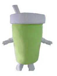 2018 Fabriks Hot Head En grön kopp Mascot Cosutme för vuxen att bära