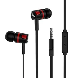 Universal 3.5mm In-Ear Wired Sport Earphone HiFi Stereo Deep Bass Headset med MIC Buller Avbrytande hörlurar