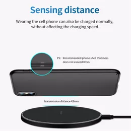 USB-kabel qi trådlösa snabba laddare för iPhone 11 xr Samsung S10 10W Snabb laddare Alloy Micro Charge Säker Laddning Skrivbordsplattor