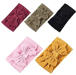 Super Soft Nylon Headbands Baby Girl Hair Accessories Knot Hair Bow Soft band Wholesale 13 Colors European Cute Wide head band Boutique