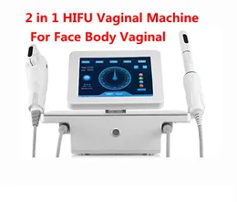 2 in 1 HiFU膣締め機の高輝度集束超音波フェイスリフティングボディスリミング5/7カートリッジでの反老化のしわの取り外し