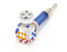 Manufacturer's Direct Selling Creative Big Dice Pipe Transparent Pipe Long Nozzle Acrylic Material Metal Smoke Removable Cleaning