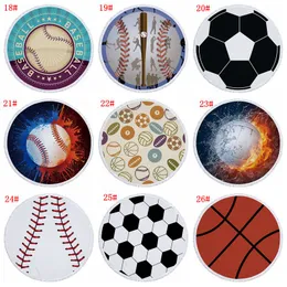 Round Beach Towel Yoga Mat Rug Round Blanket Tablecloth Baseball Tapestry Shawl Wrap Polyester Bath Towel Picnic Rug VT1780